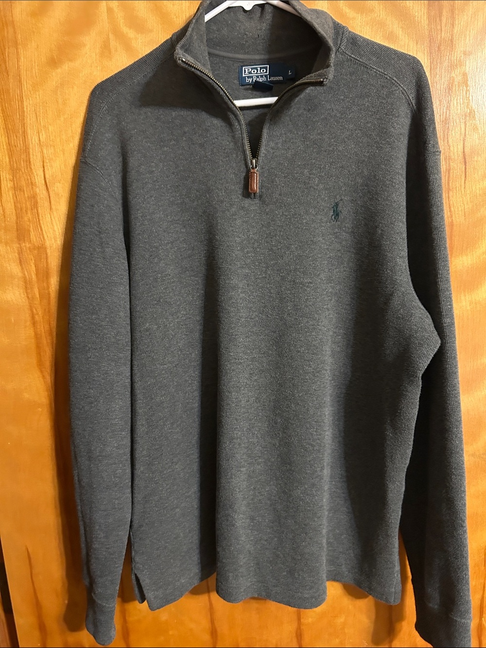 Polo by Ralph Lauren Men's Dark Charcoal Quarter-Zip Sweater